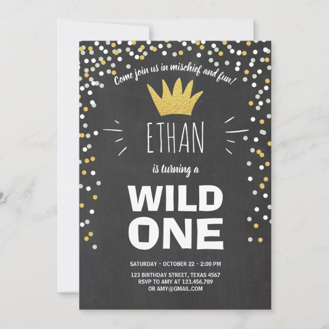 Wild Une invitation d'anniversaire Boy rustique Bl (Devant)