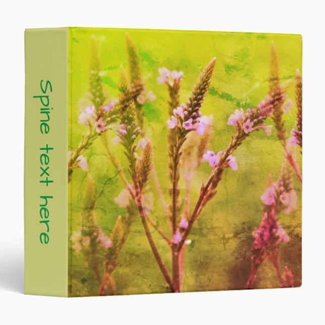 Wild Vervain Floral Art Personalized Binder (Front/Spine)