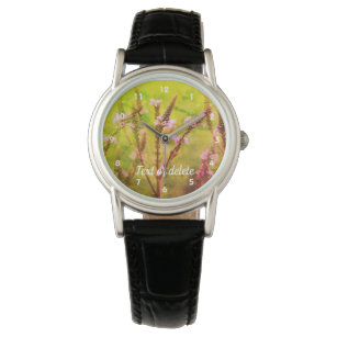 Wild Vervain Flower Abstract Art Personalized   Watch