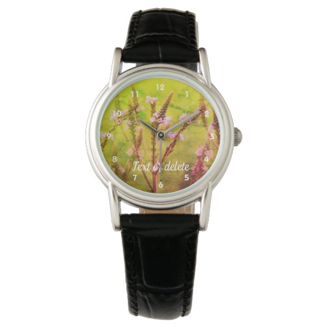 Wild Vervain Flower Abstract Art Personalized   Watch (Front)