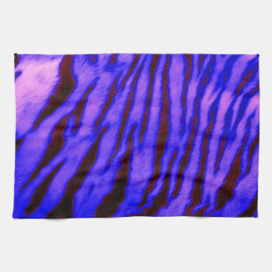 Wild & Vibrant Blue Tiger Stripes Kitchen Towel