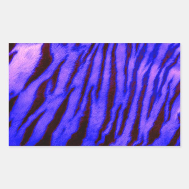 Wild & Vibrant Blue Tiger Stripes Sticker (Front)