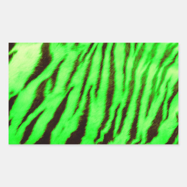 Wild & Vibrant Green Tiger Stripes Sticker (Front)