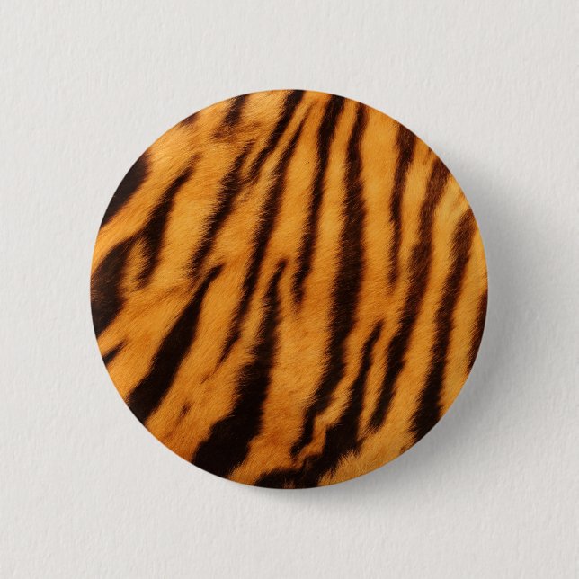 Wild & Vibrant Orange Tiger Stripes 2 Inch Round Button (Front)
