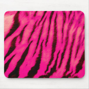 Wild & Vibrant Pink Tiger Stripes Mouse Pad