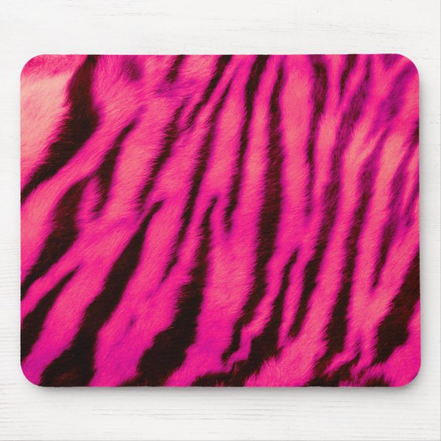 Wild & Vibrant Pink Tiger Stripes Mouse Pad (Front)