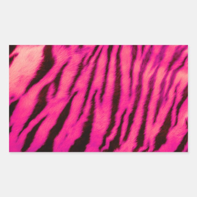 Wild & Vibrant Pink Tiger Stripes Sticker (Front)