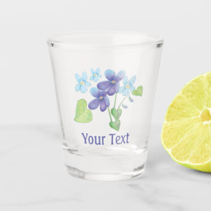 Wild Violet Flowers are Blue Personalized Shot Glass