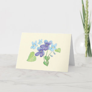 Wild Violet Flowers Illustration   Card