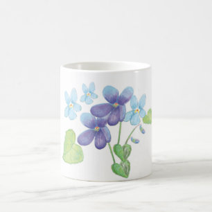 Wild Violet Flowers Illustration  Coffee Mug