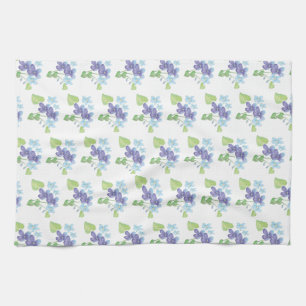 Wild Violet Flowers Illustration  Kitchen Towel
