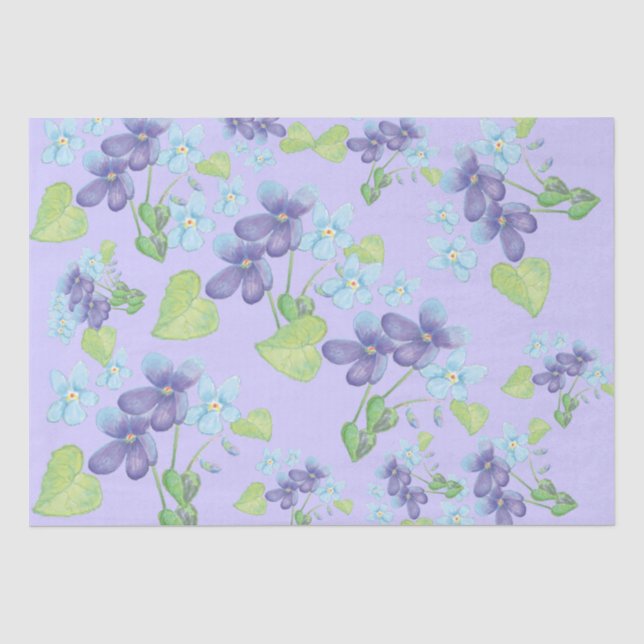 Wild Violet Flowers   Tissue Paper (Front)