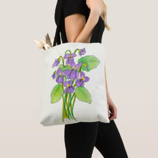 Wild Violets Watercolor Tote Bag