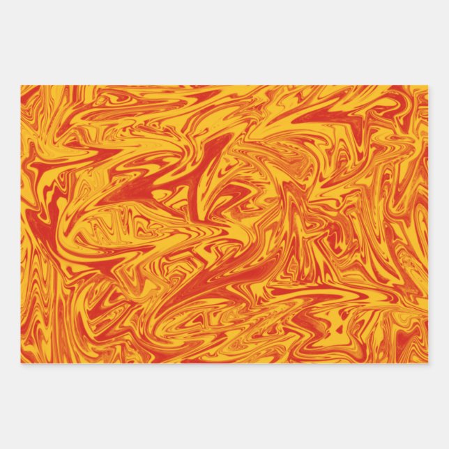 Wild Vivid Yellow and Orange Wrapping Paper (Front)