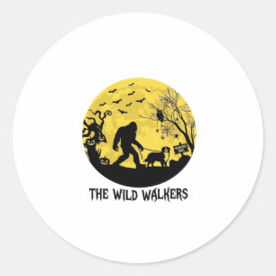 Wild Walkers Bigfoot Walking Bernese Halloween Hau Classic Round Sticker
