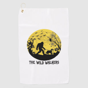 Wild Walkers Bigfoot Walking Bernese Halloween Hau Golf Towel