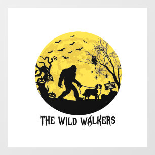Wild Walkers Bigfoot Walking Bernese Halloween Hau Window Cling