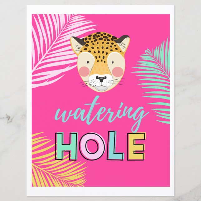 Wild Watering Hole Sign | Jungle Watering Hole (Front)
