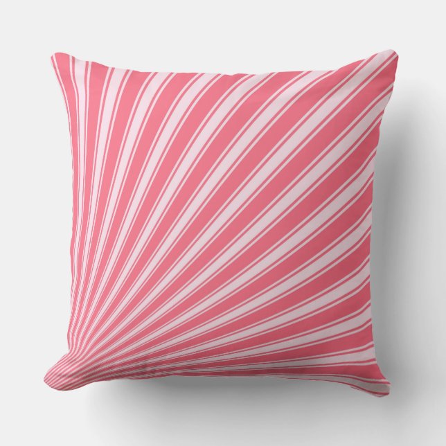 Wild watermelon Funky Sun Rays Background Throw Pillow (Front)
