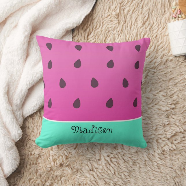 Wild Watermelon Slice | Personalized Throw Pillow (Blanket)