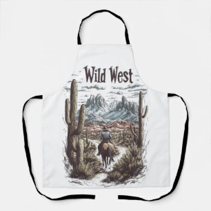 Wild West Adventure Illustration Apron