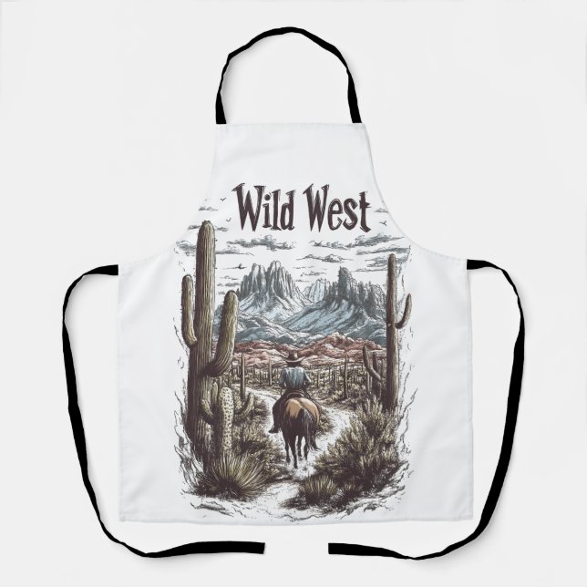 Wild West Adventure Illustration Apron (Front)
