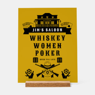 Wild West Americana Poker Acrylic Sign