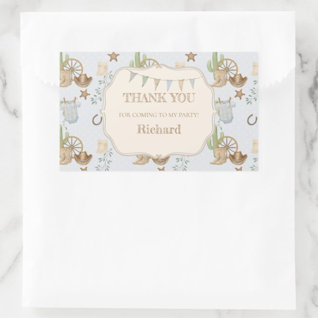 Wild West Baby Cowboy 1st Birthday Sticker (Bag)