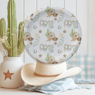Wild West Baby Cowboy Paper Plate
