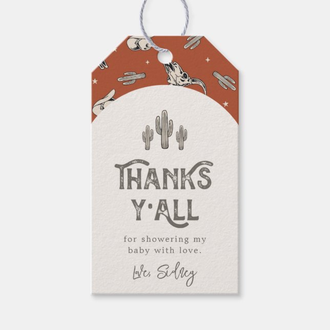 Wild West Baby Shower Favour Tag (Front)