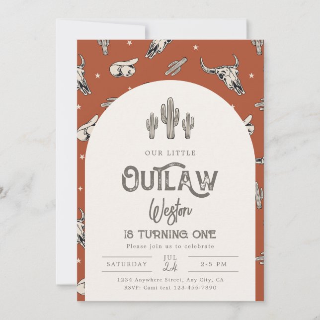 Wild West Birthday Invitation | Cowboy Invitation (Front)