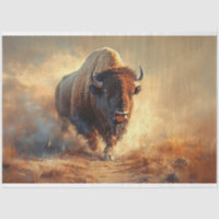 Wild West Bison Decoupage