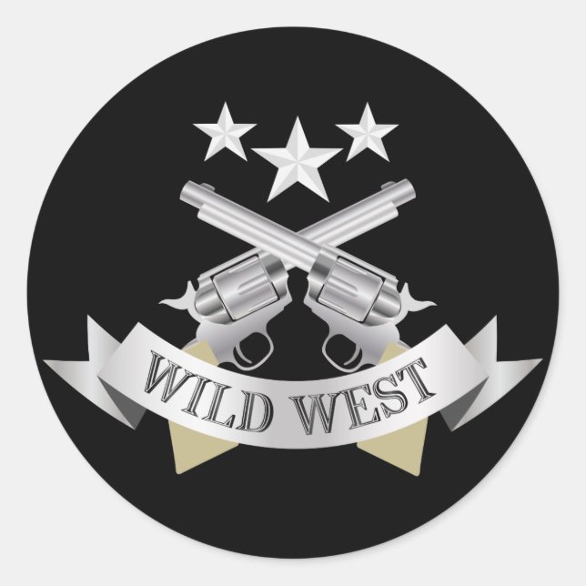 Wild West Classic Round Sticker (Front)