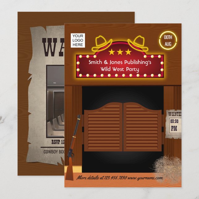 Wild West Corporate Function invitation (Front/Back)