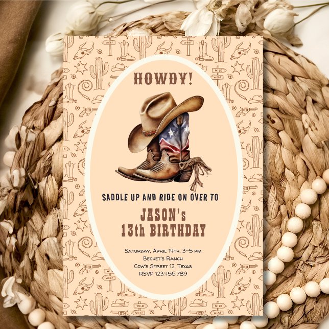 Wild west cowboy birthday invitation (Creator Uploaded)