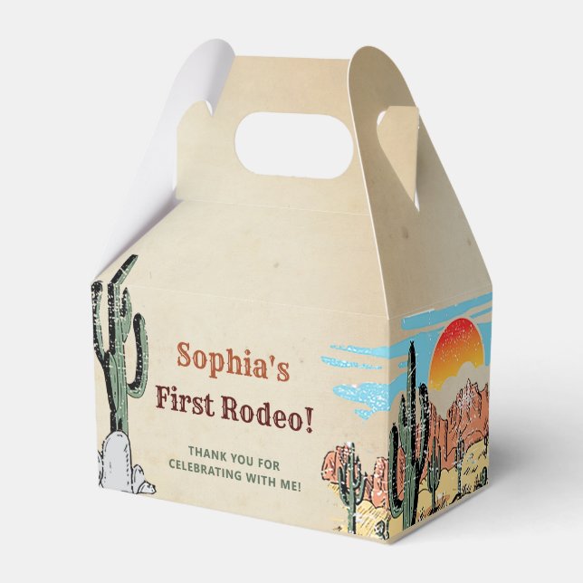 Wild West Cowboy Birthday Party Favor Box (Front Side)