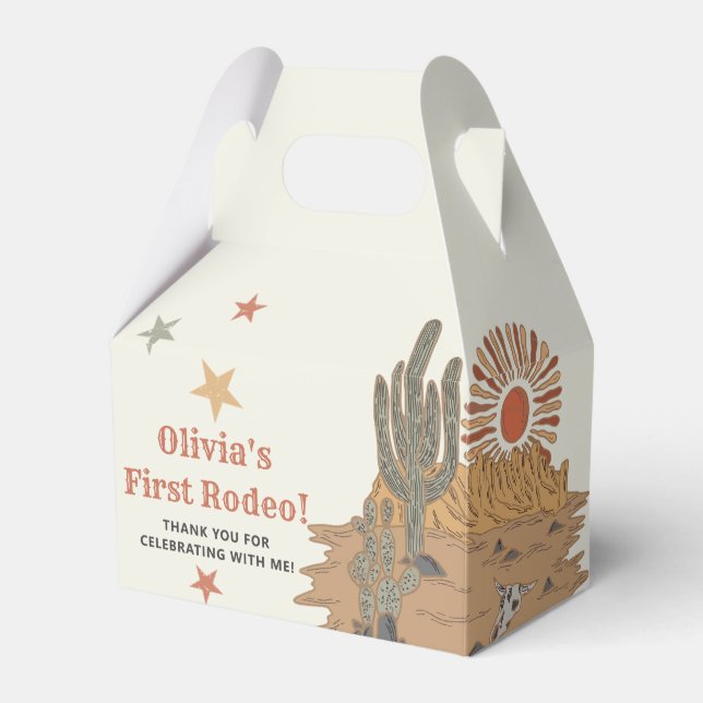 Wild West Cowboy Birthday Party Favor Box (Front Side)