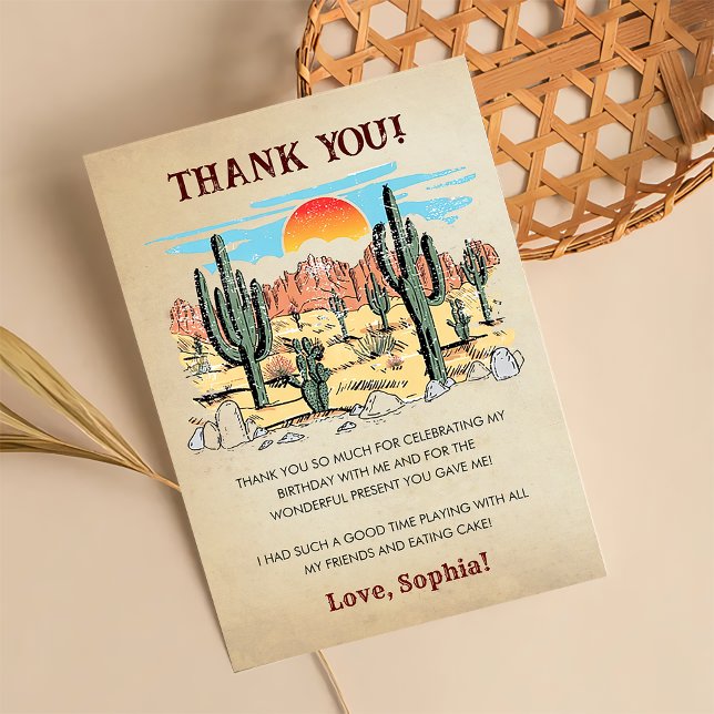 Wild West Cowboy Birthday Party Thank You Card (Creator Uploaded)