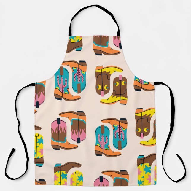 Wild West Cowboy Boots: Fashion Concept Pattern Apron (Front)