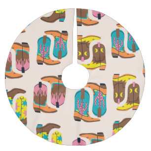 Wild West Cowboy Boots: Fashion Concept Pattern Brushed Polyester Tree Skirt