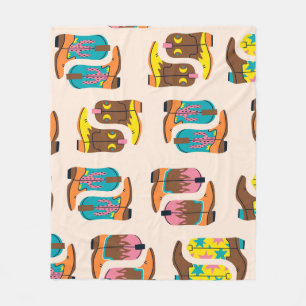 Wild West Cowboy Boots: Fashion Concept Pattern Fleece Blanket