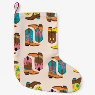 Wild West Cowboy Boots: Fashion Concept Pattern Small Christmas Stocking