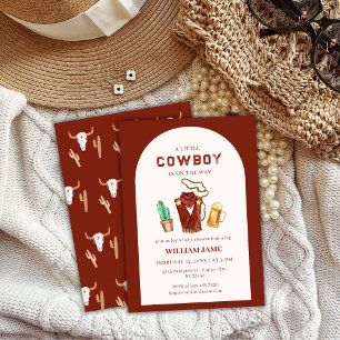 Wild West Cowboy Cactus Beer Baby Shower Invitation