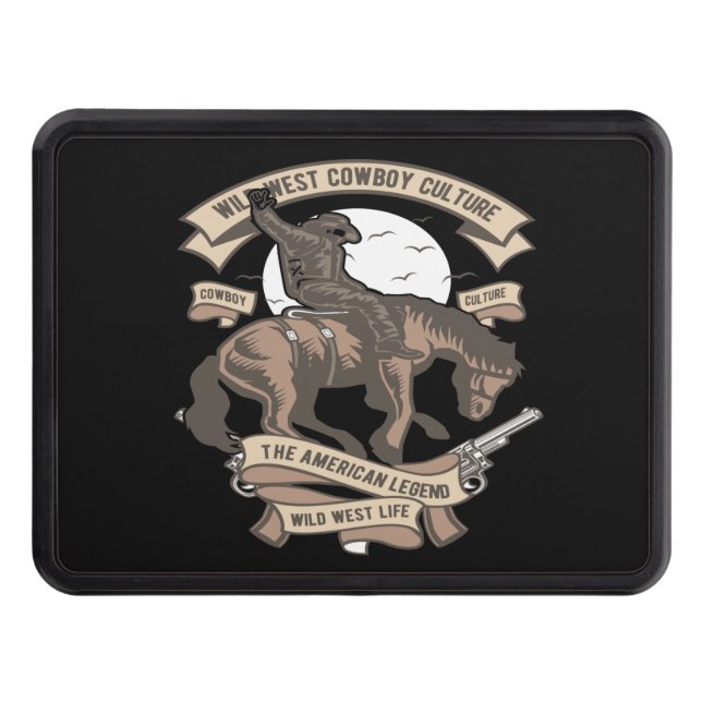 wild west cowboy culture the american legend wild trailer hitch cover (Front)