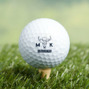 Wild West Cowboy Personalized Groomsmen Monogram Golf Balls