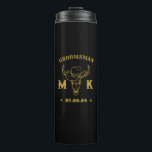 Wild West Cowboy Personalized Monogram Groomsmen Thermal Tumbler<br><div class="desc">Personalized gifts for groomsmen and best man with old western cowboy theme. Decorated with cowboy hat with vintage western font. Text and colour are editable using the Design Tool to fit your occasion. Get this customize gift for wedding,  bachelor party,  engagement party or any other special occasions.</div>
