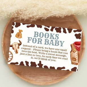 Wild West Cowboy Rodeo Baby Shower Books for Baby Enclosure Card