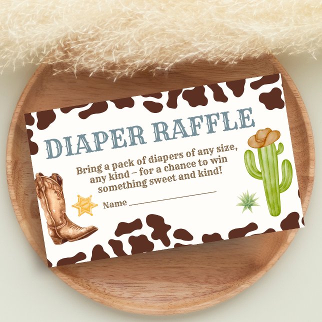 Wild West Cowboy Rodeo Baby Shower Diaper Raffle Enclosure Card (Cowboy Western Rodeo Ranch Baby Shower Diaper Raffle)