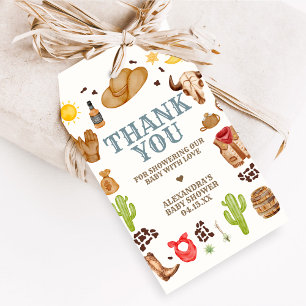 Wild West Cowboy Rodeo Baby Shower Favour Tags