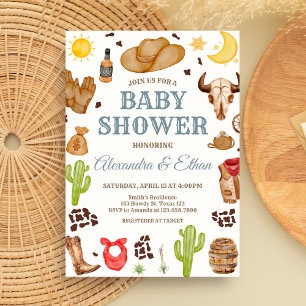 Wild West Cowboy Rodeo Baby Shower Invitation